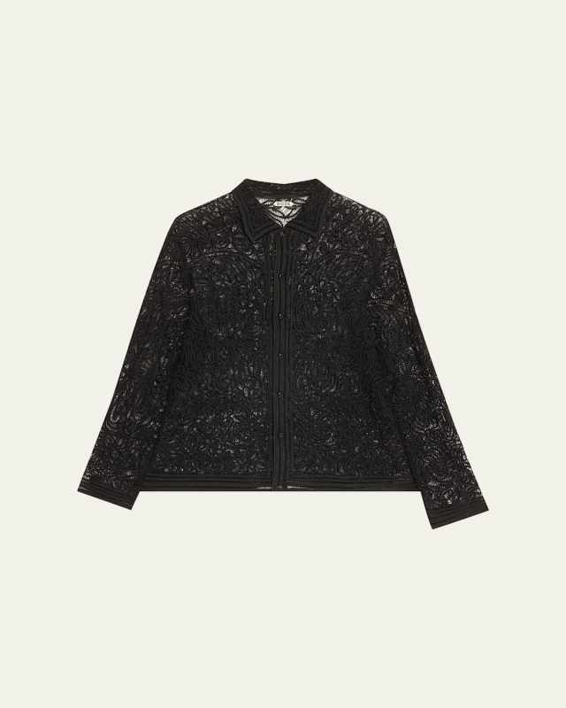 Blooming Threadwork Lace Shirt